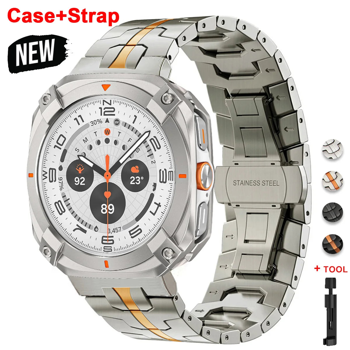 Stainless Steel Watch Band for Galaxy Ultra | Protective Case & Strap