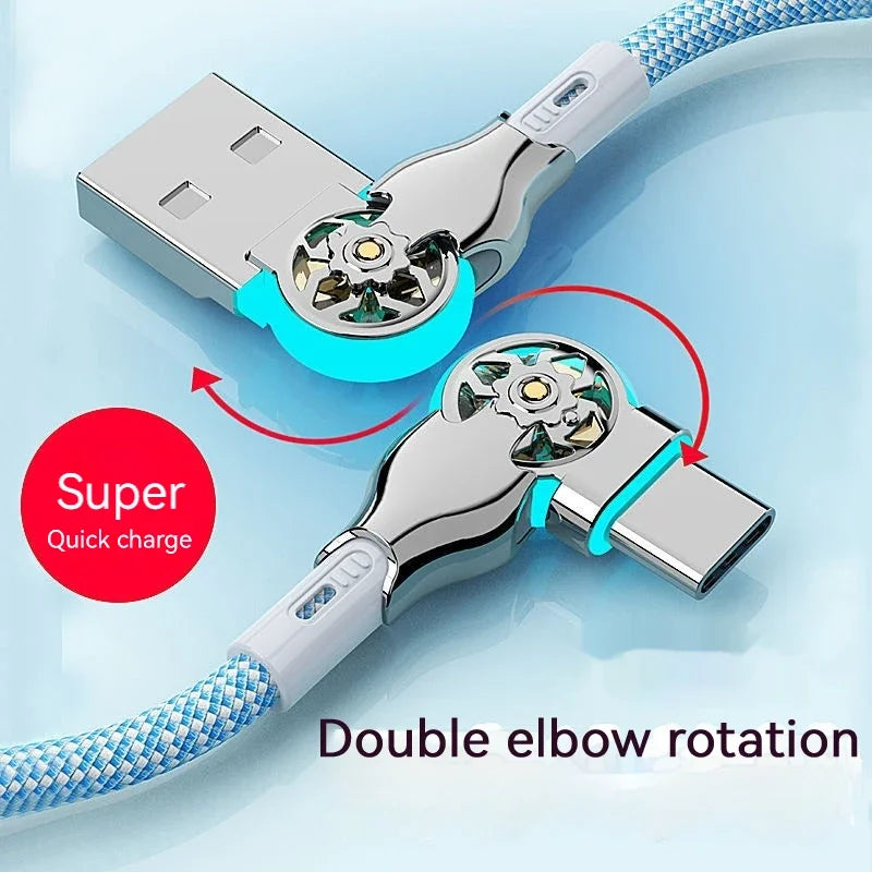 Fast Charge USB A to C Cable | 180 Degree Rotatable Durable Cord
