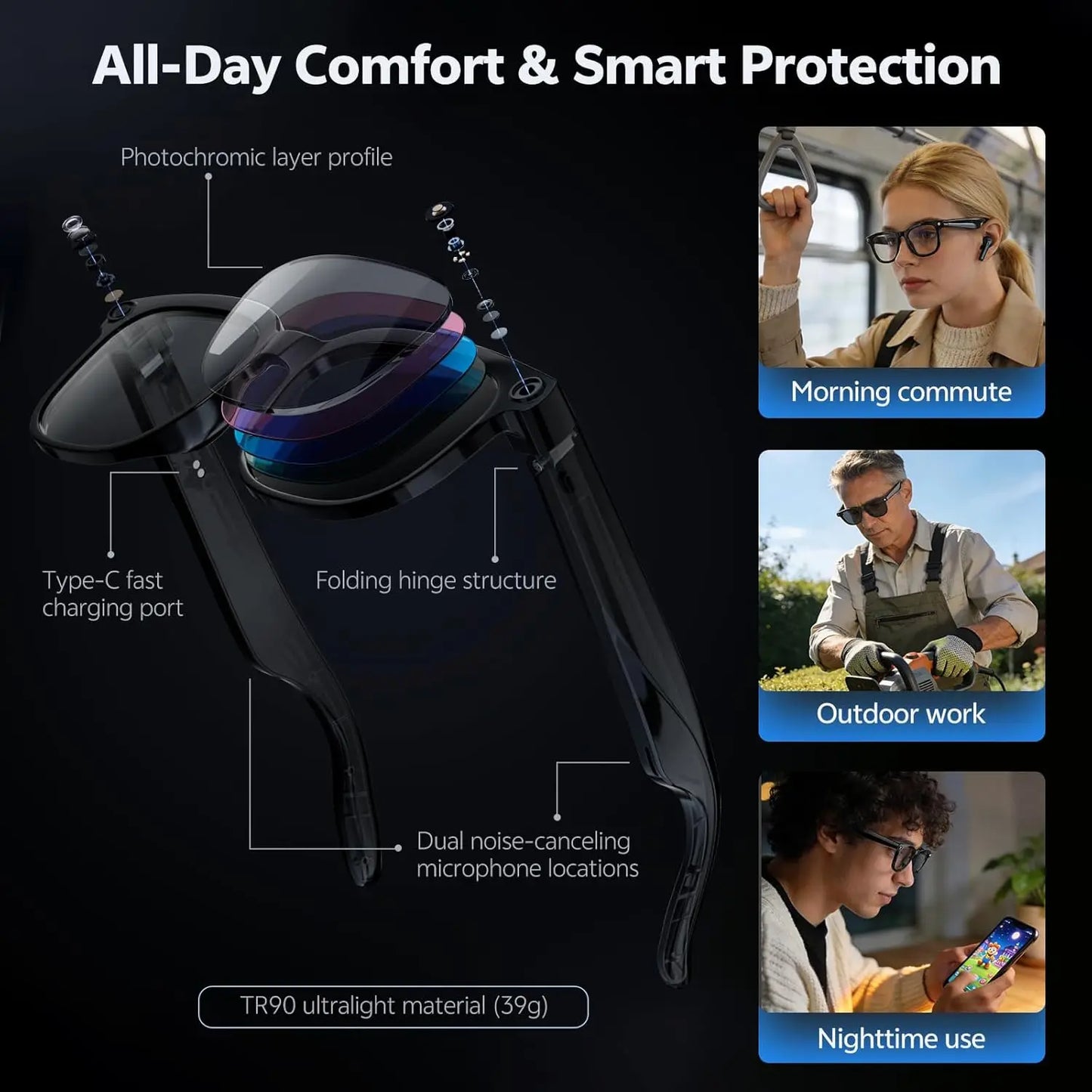 AI Smart Glasses with 8MP Camera | 4K Video and Voice Translator