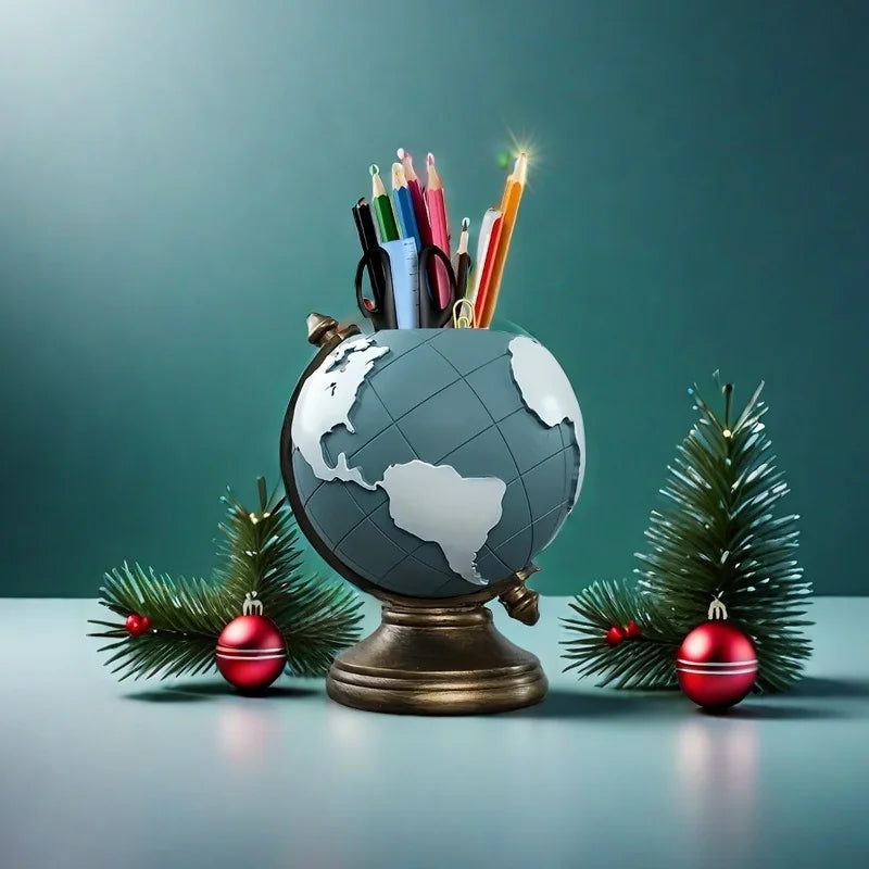 Creative Globe Pen Holder | Unique Desk Organizer for Office & Home