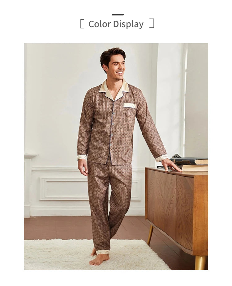 Men's Cozy Satin Pajama Set | Soft Floral Sleepwear