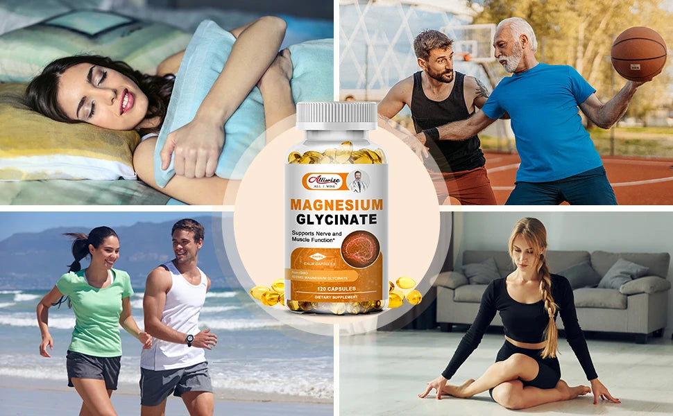 High Absorption Magnesium Glycinate Supplement | 500mg with Zinc & D3