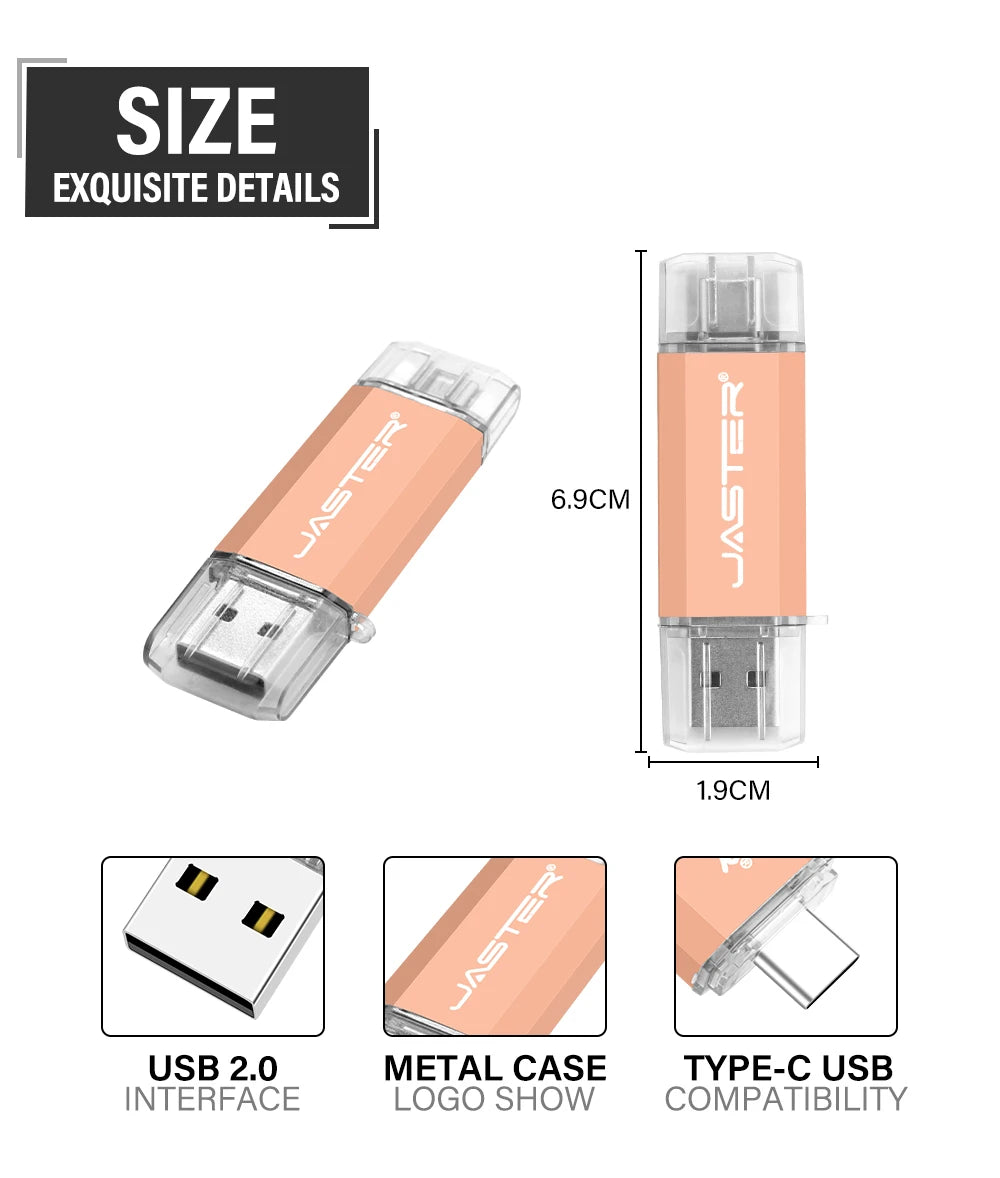 High-Speed OTG USB Flash Drive for Type-C Devices | 128GB to 4GB