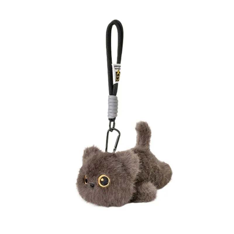 Cute Plush Black Cat Keychain | Adorable Stuffed Doll Gift