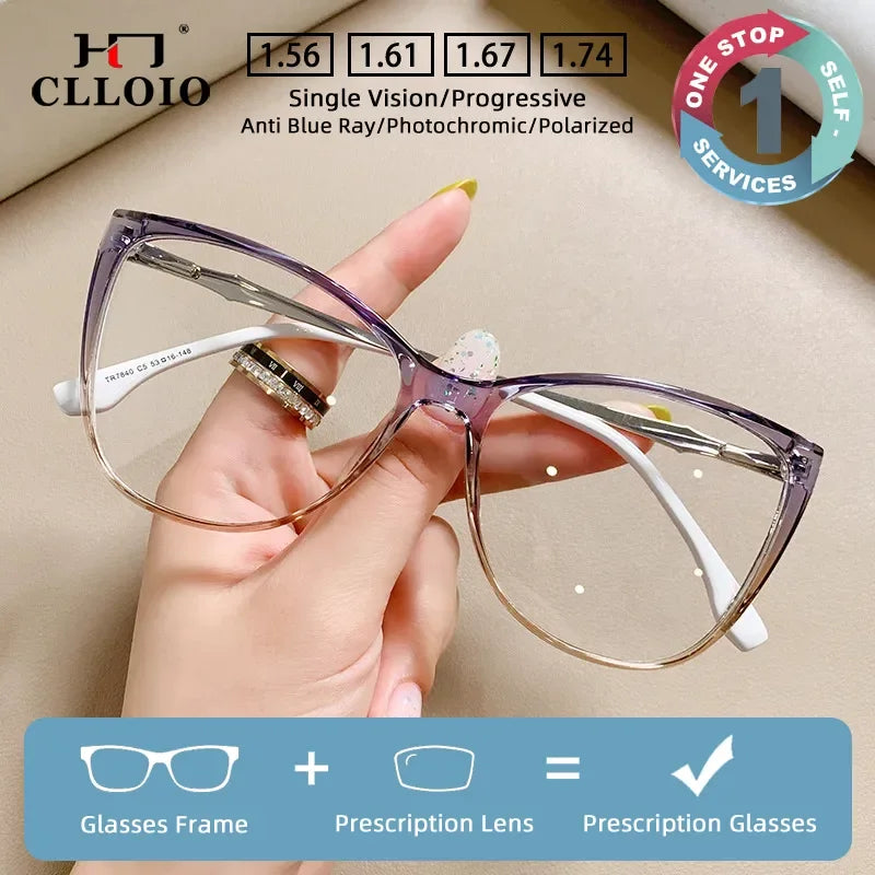Fashionable Women’s Photochromic Prescription Glasses | Anti-Blue Ray Eyewear