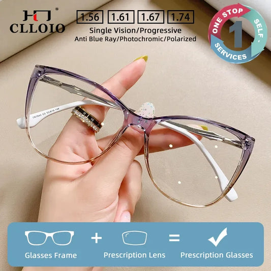 Fashionable Women’s Photochromic Prescription Glasses | Anti-Blue Ray Eyewear