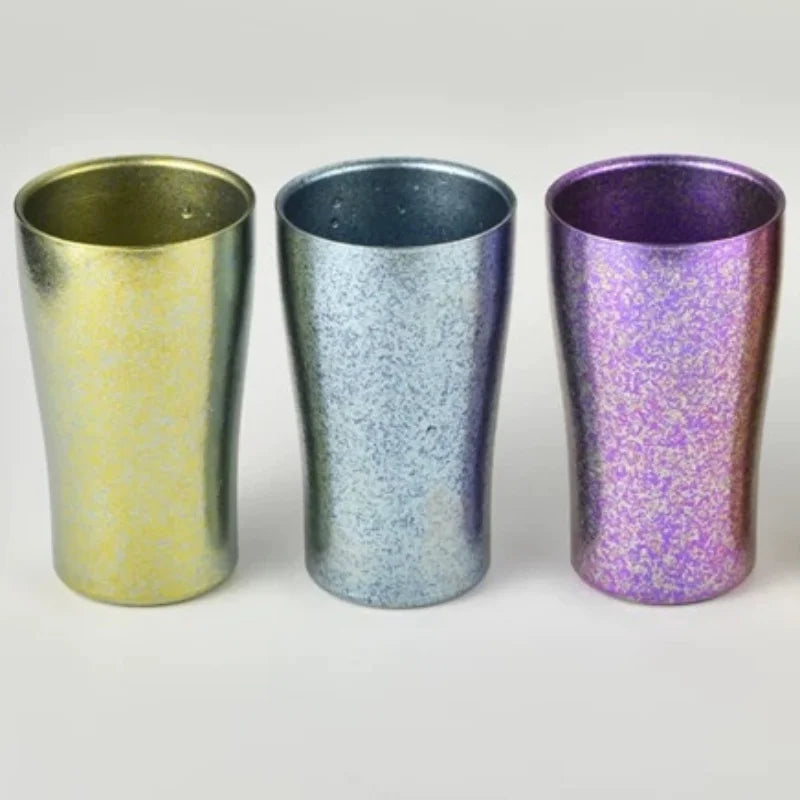 Vintage Pure Titanium Coffee Mug | Double-Layer Insulated Design