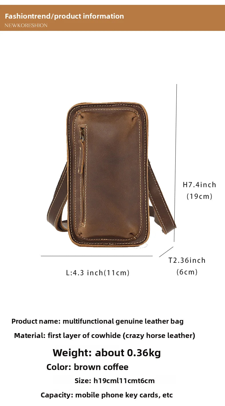 Genuine Leather Retro Crossbody Waist Bag | Stylish & Functional