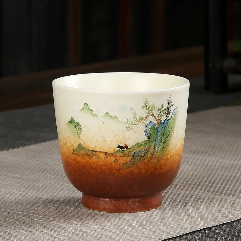 Handmade Vintage Ceramic Teacup | Japanese Coarse Pottery Mug