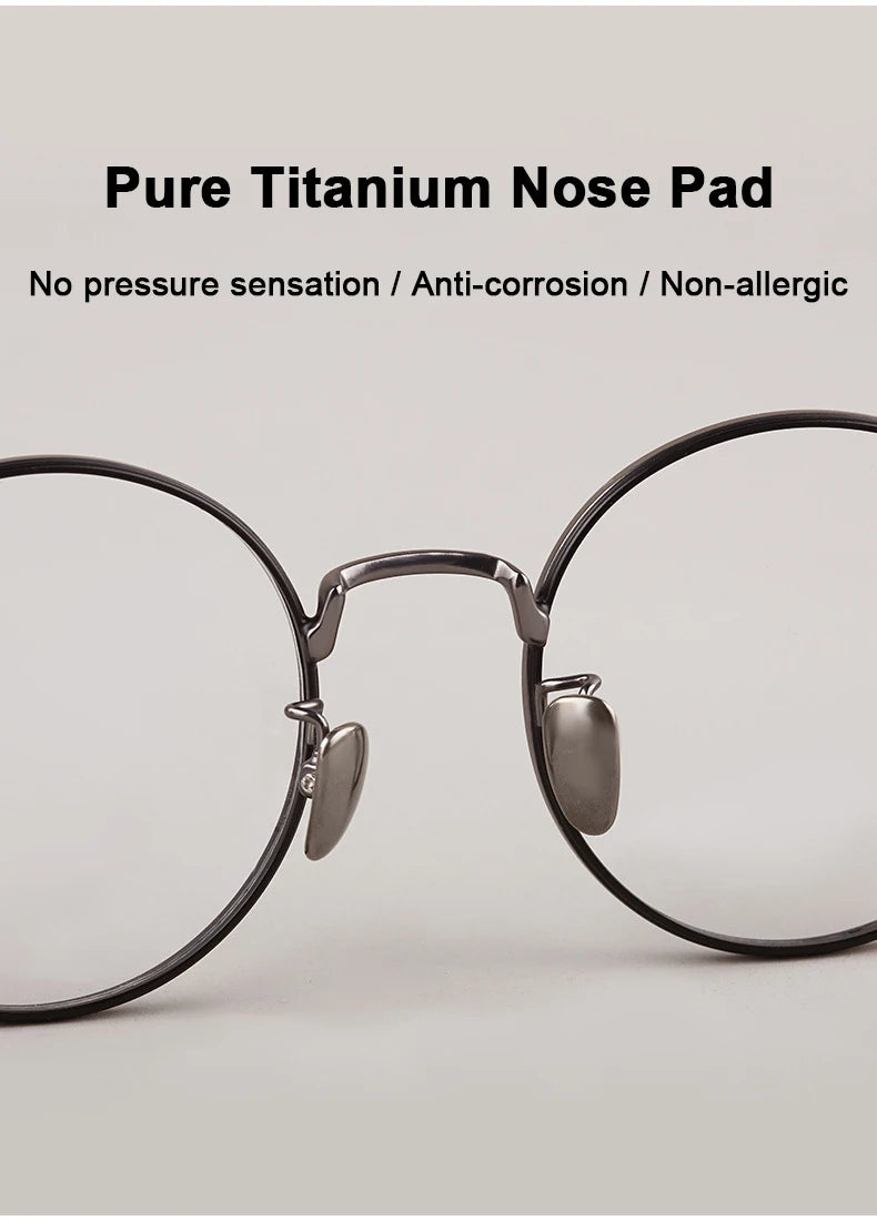 Ultra-Light Retro Round Eyeglasses | Stylish Titanium Frames