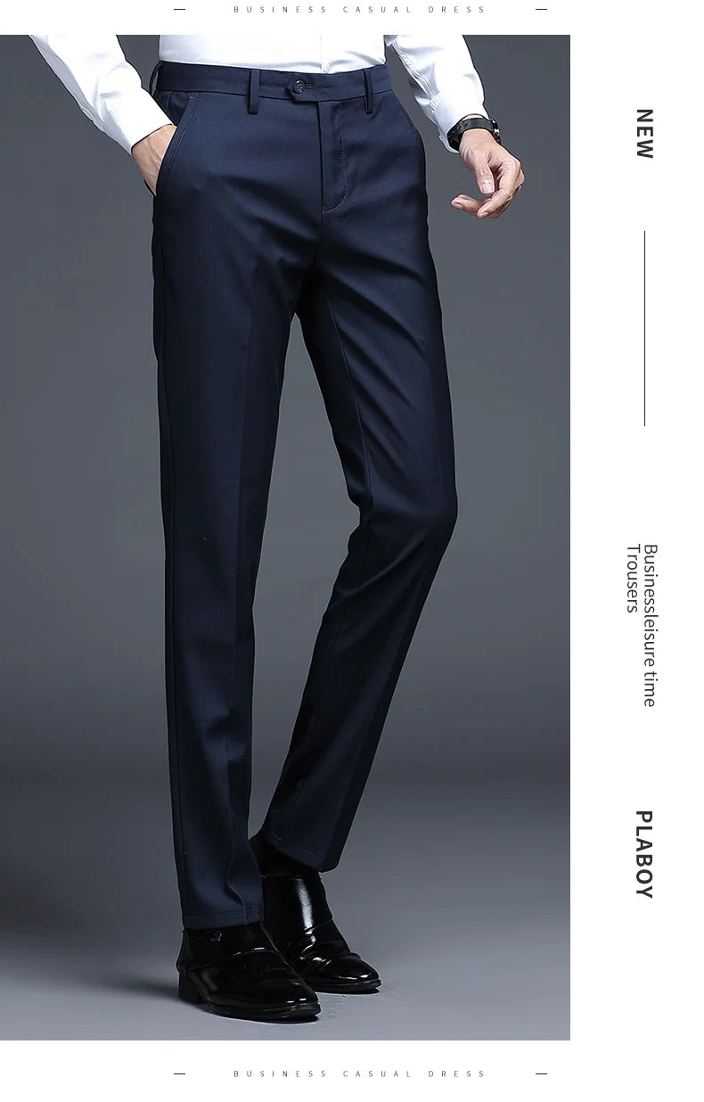 Men's Relaxed Fit Business Suit Pants | Stylish Office Trousers