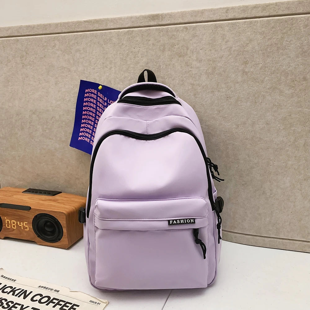 Large Capacity Solid Color Backpack for Students | Travel Ready