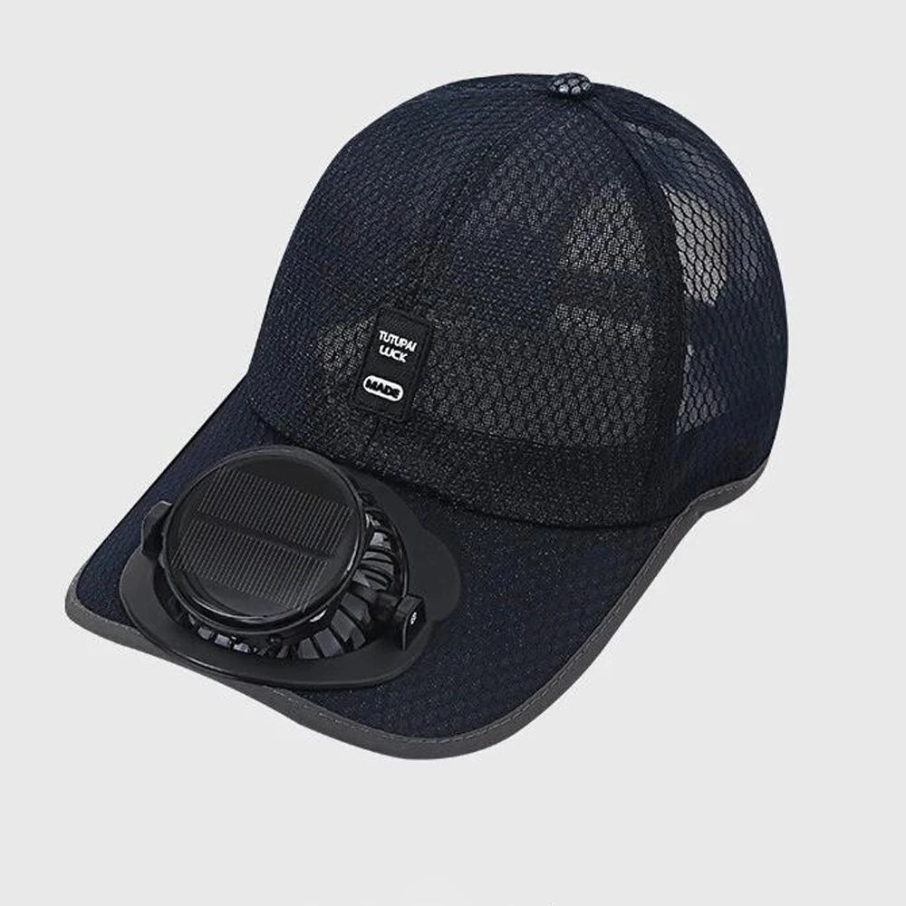 Summer Baseball Cap with Solar Fan | UV Protection Sun Hat