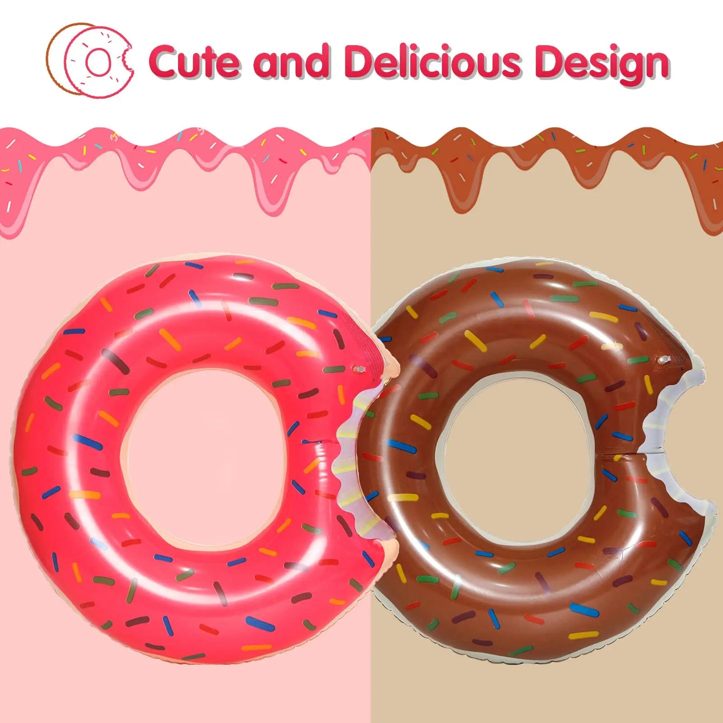 Inflatable Donut Swim Ring | Fun Pool Float for Kids & Adults