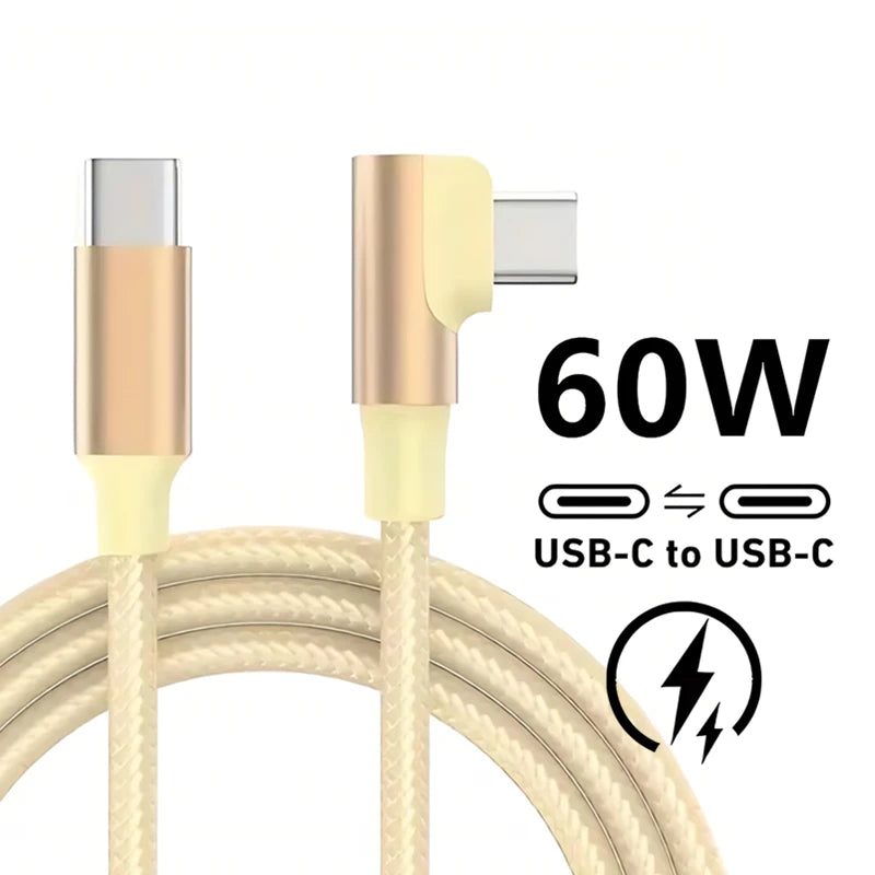 90 Degree USB-C Fast Charge Cable for Optimal Device Performance