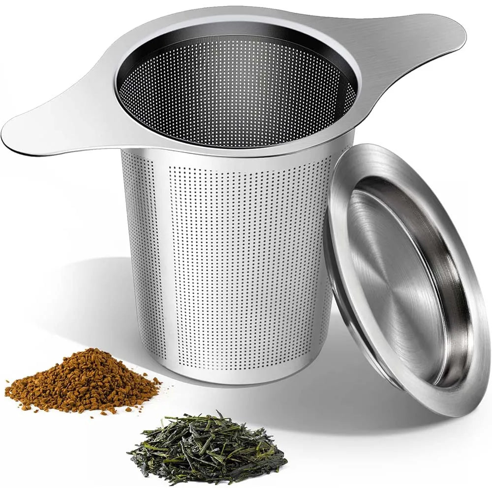 304 Stainless Steel Loose Leaf Tea Infuser with Lid | Brew Perfect Tea & Coffee