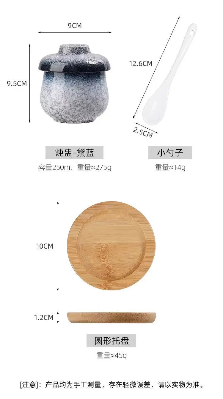 Japanese Ceramic Small Stew Pot Set | Creative Tableware for One