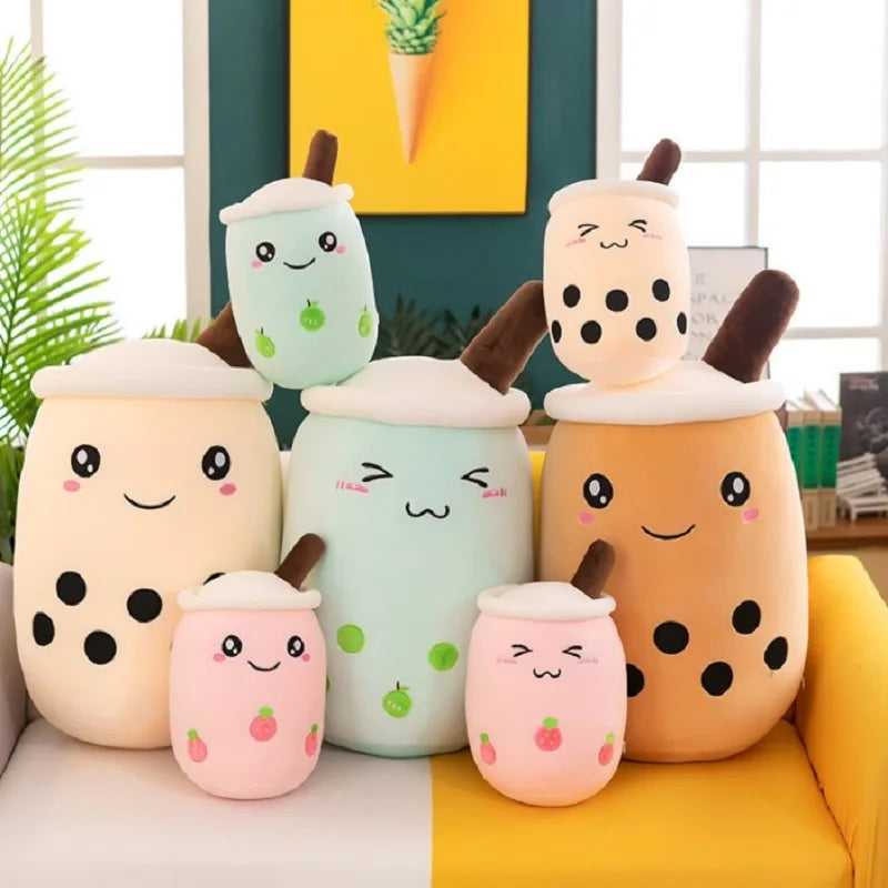 Large Milk Tea Plush Pillow | Adorable Stuffed Boba Toy for Kids