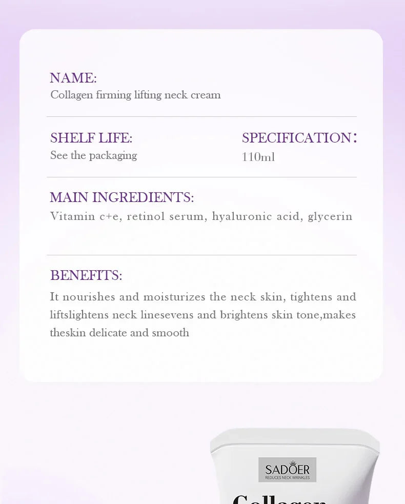 Collagen Firming Neck Cream | Lifting & Moisturizing Neck Care