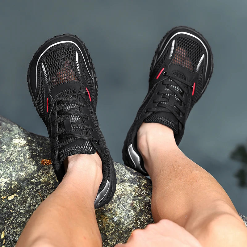 Casual Wide-Toe Men's Walking Sneakers | Breathable Comfort Shoes