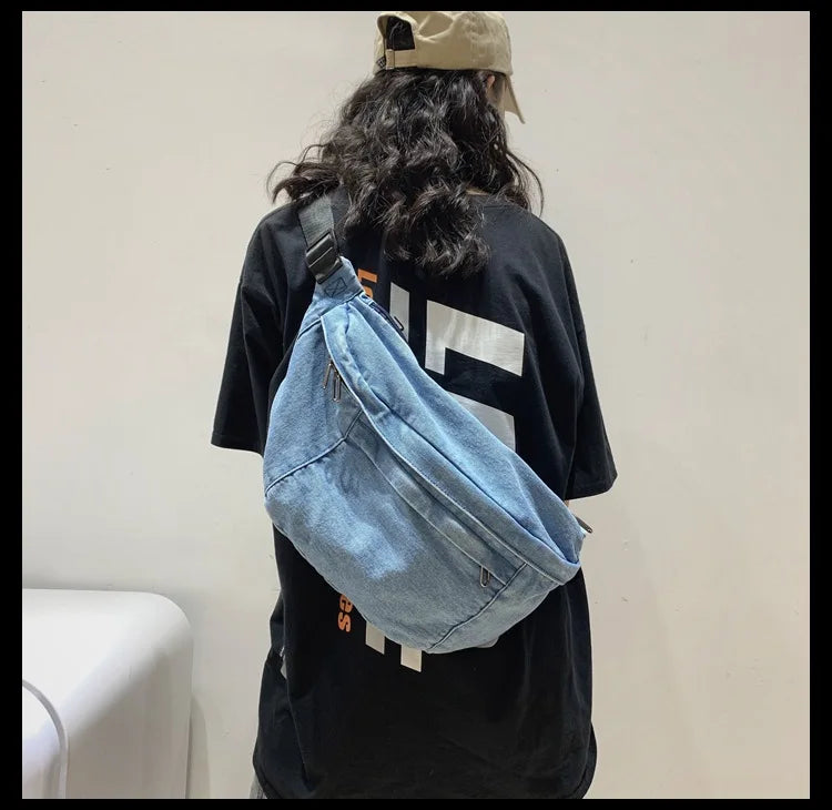 High Quality Denim Waist Bag | Stylish Crossbody Fanny Pack