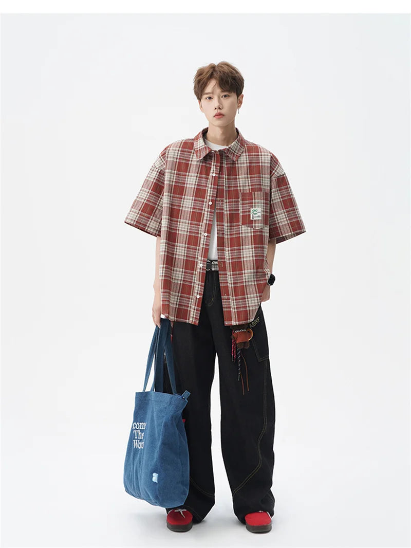 Men's Summer Fashion Plaid Short Sleeve Shirt | Stylish Casual Wear