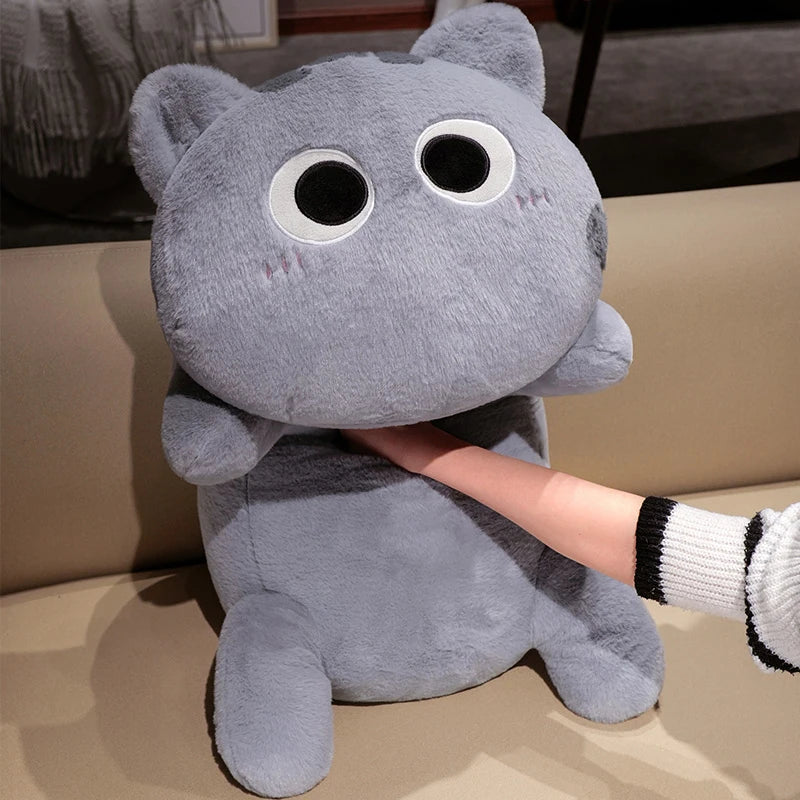 Big Long Lying Black Cat Plushie | Cozy Cushion Pillow