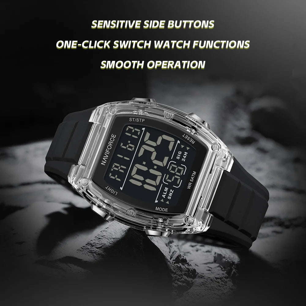 Luxury Digital Sport Watches for Men | Waterproof Silicone Band