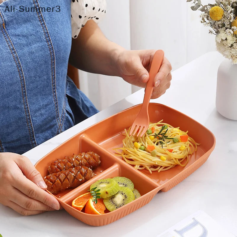 Divided Dinner Plate with 3 Compartments | Microwave Safe Kitchenware