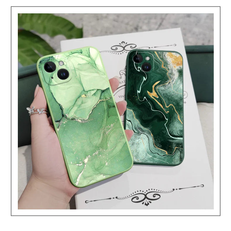Marble Texture Phone Case For iPhone 16 16E 15 14 13 12 11 X XR XS SE2 SE2020 8 7 6 6S Plus Pro Max Mini Silicone Cover