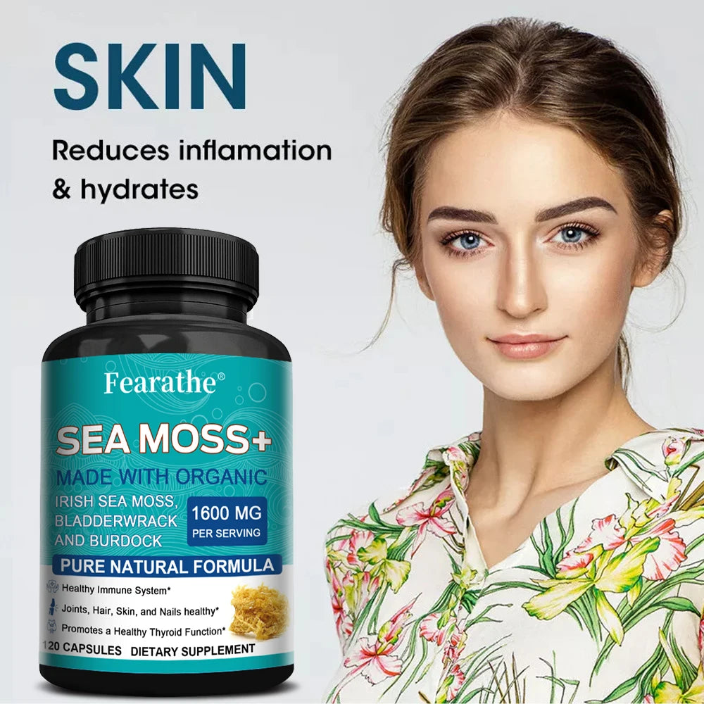 Organic Sea Moss Capsules | Anti-Aging, Immunity Booster & Detox
