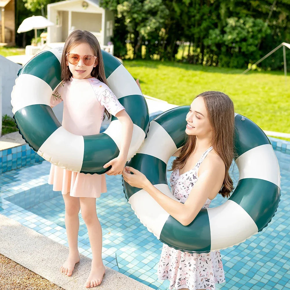 Classic Striped Inflatable Swimming Ring | Perfect Pool Float