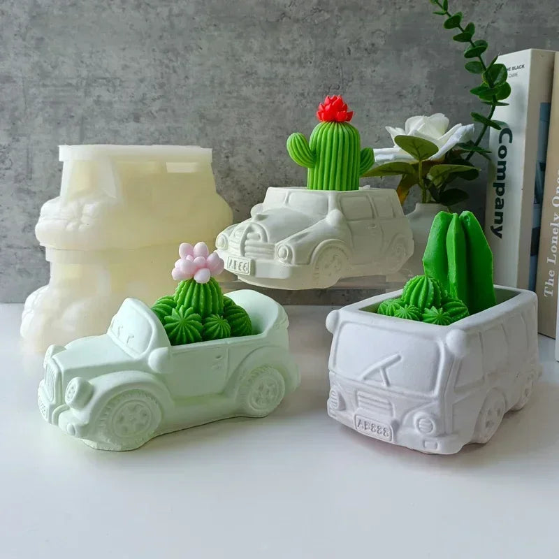 Creative Bus Flowerpot Mold for Unique Home Decor & Gardening