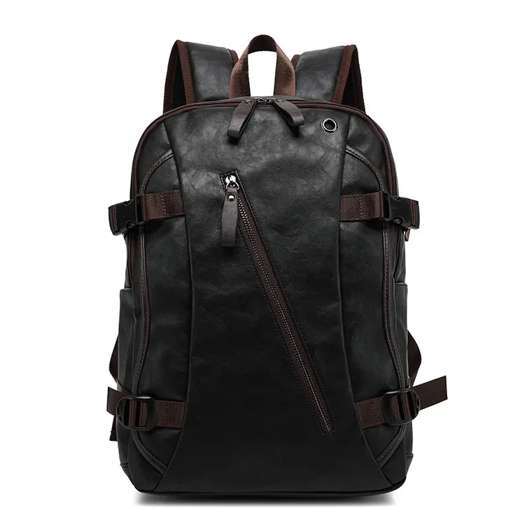 Vintage Men's PU Leather Backpack | Stylish Travel & School Bag