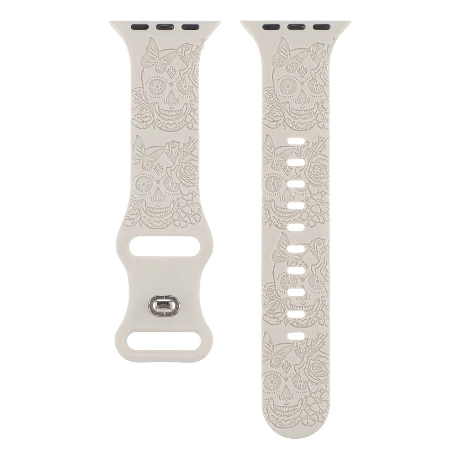 Gothic Skull Engraved Silicone Strap for Smartwatches