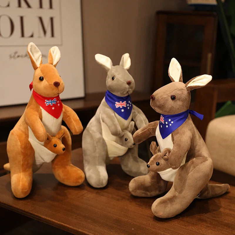 Lifelike Kangaroo Plush Toy | Mum & Baby Simulation Toy