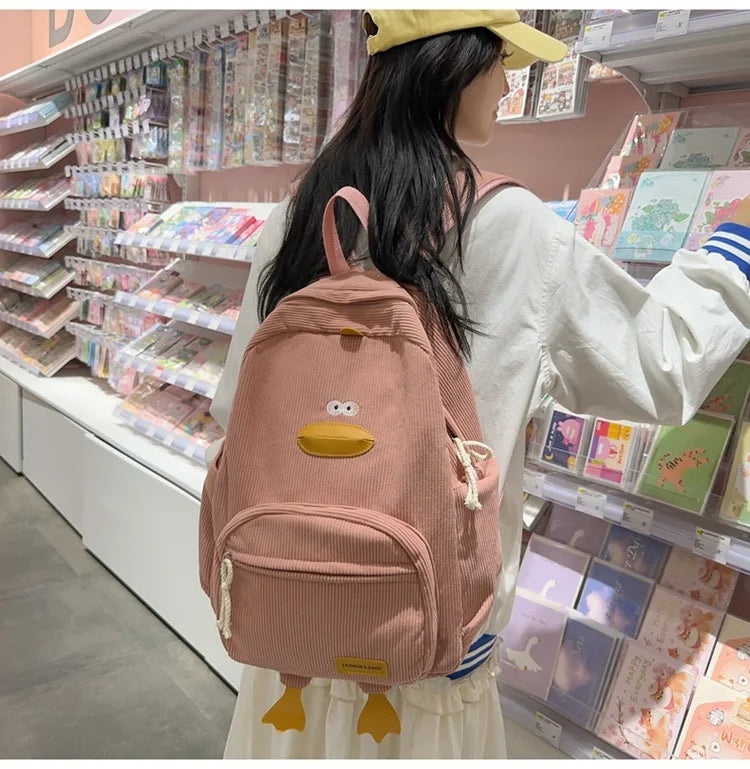 Cute Cartoon Duck Backpack | Stylish Travel Bag for Students