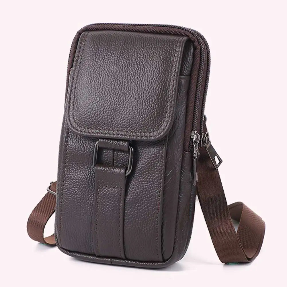 Portable Men Messenger Bags | Stylish Cowhide Leather Waist Pack