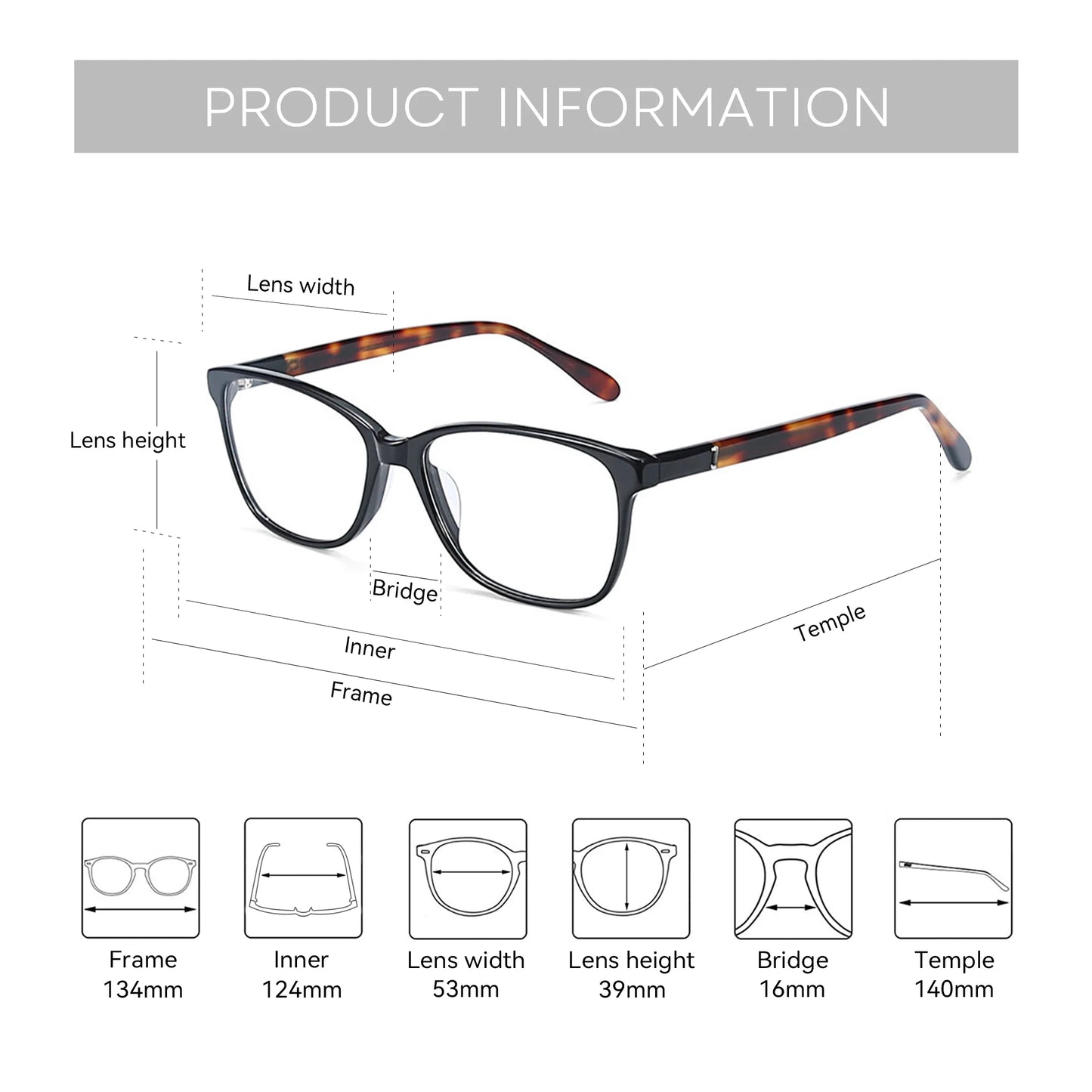 Fashionable Square Acetate Prescription Glasses for Women | 2026