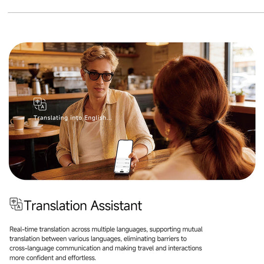 AI Smart Glasses with Real-time Translation and 800W Camera