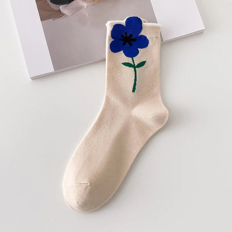 Women's Cartoon Flower Candy Color Socks | Stylish & Comfortable