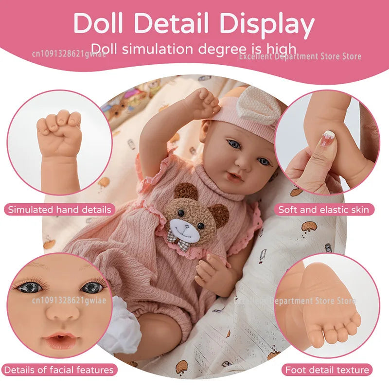 18-Inch Realistic Reborn Doll | Soft Body Baby Doll for Kids