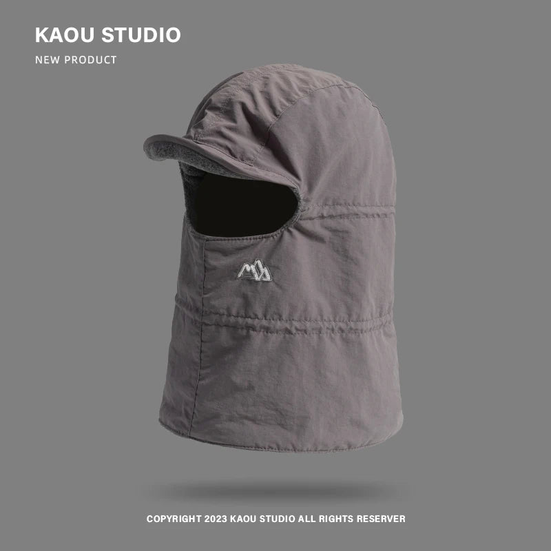 Unisex Outdoor Cold-Proof Fleece Face Mask & Ear Bomber Cap