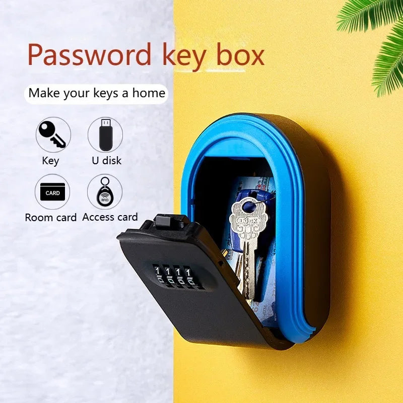 Wall Mount Key Lock Box | Secure 4-Digit Code Storage Organizer