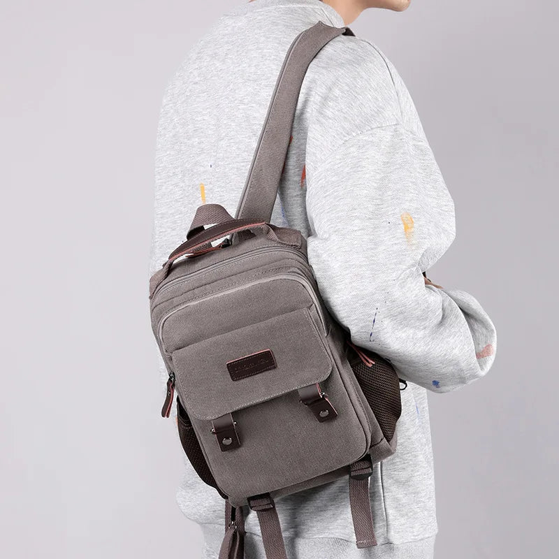 Multifunctional Canvas Chest Bag | Sleek Travel Companion