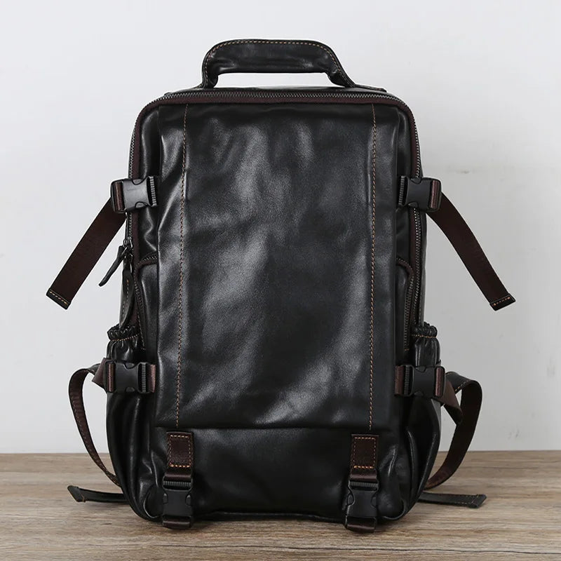 Vintage Cowhide Men's Backpack | Large Capacity Casual Bag
