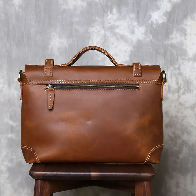 Retro Leather Commuter Handbag | Stylish & Versatile Bag for Men