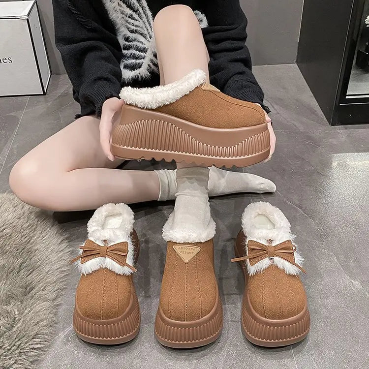 Women's Platform Fur Slippers | Cozy Stylish Winter Mules