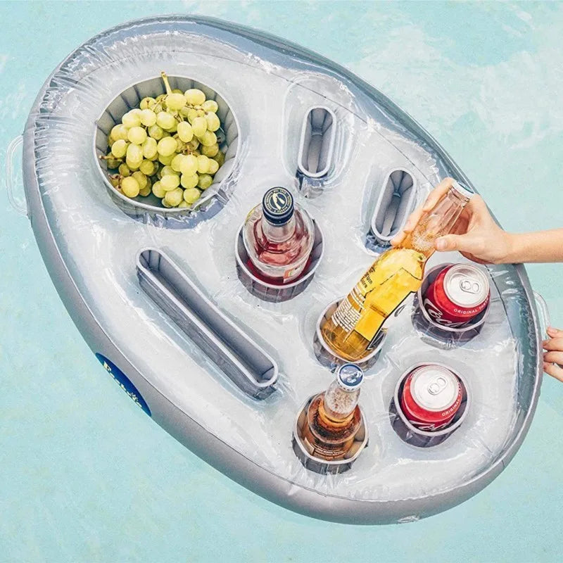 Inflatable Pool Drink Holder | Summer Party Float Cooler Tray