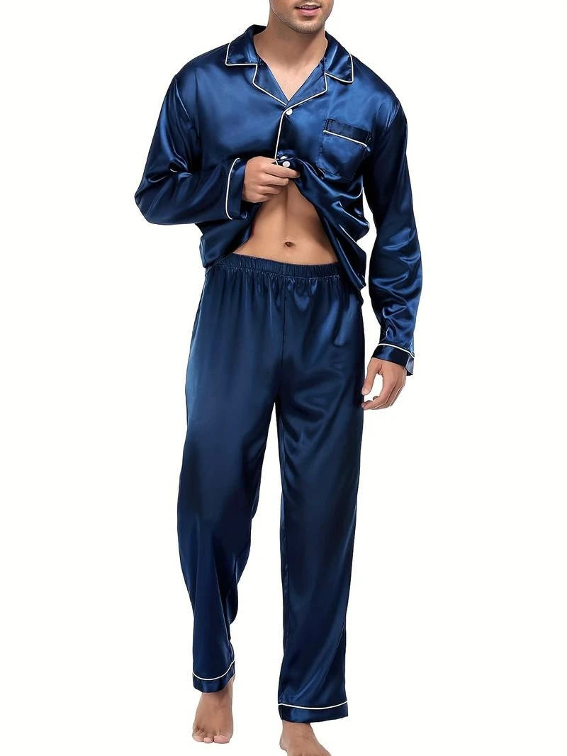 Men's Satin Pajama Set | Comfortable Summer Sleepwear for Men